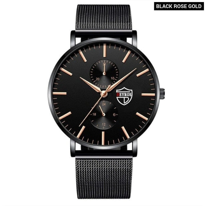 Mens Fashion Ultra Thin Watches Men Business Casual Quartz