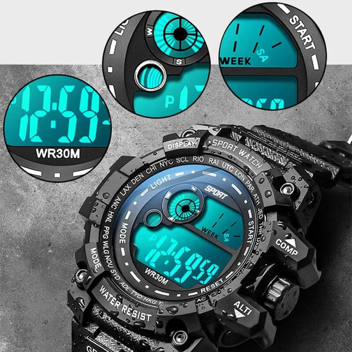 Mens Led Digital Sport Watch Waterproof Luminous Date