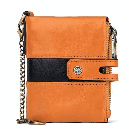Mens Retro Coin Purse With Rfid Protection