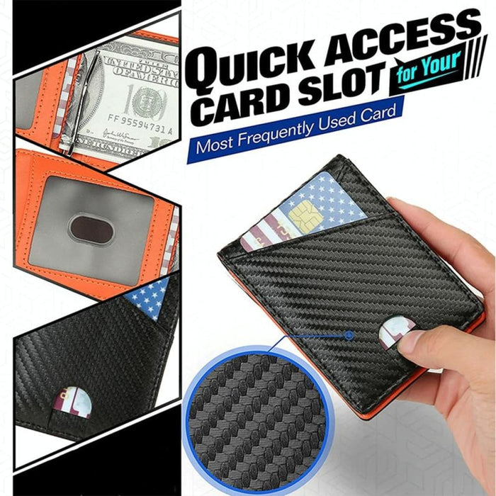 Mens Rfid Carbon Fiber Business Wallet