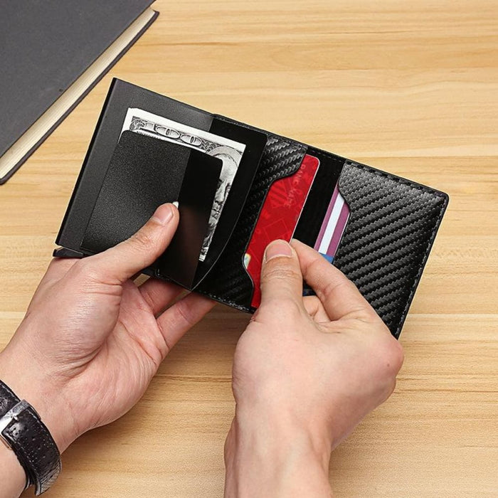 Mens Rfid Carbon Fiber Wallet C1804h1