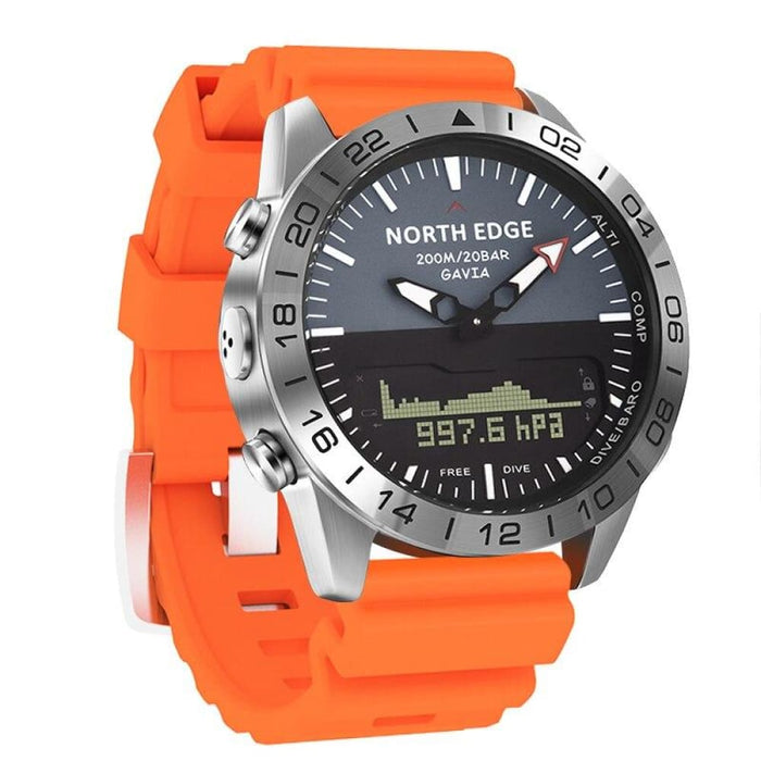 Mens Stainless Steel Diving Analog Altimeter Quartz Sport