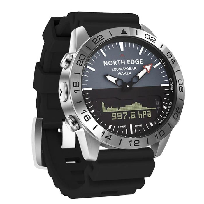 Mens Stainless Steel Diving Analog Altimeter Quartz Sport