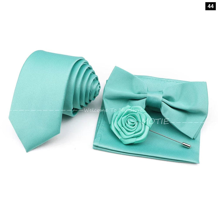 Mens Tie Set Solid Colour For Business And Weddings