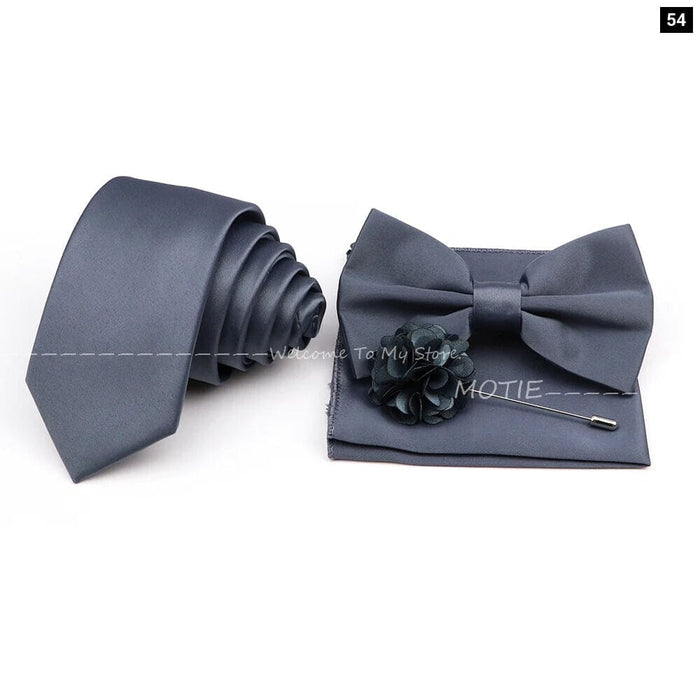 Mens Tie Set Solid Colour For Business And Weddings