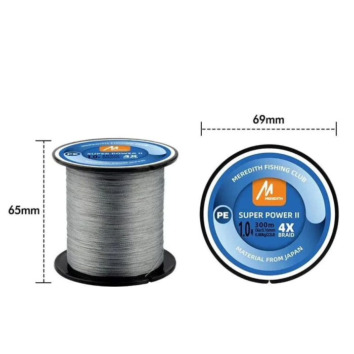 Meredith Braided Pe Fishing Line 4 Strands 300m 15 80lb