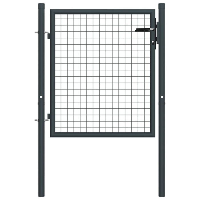 Mesh Garden Gate Galvanised Steel 100x125 Cm Grey Oapiio