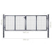 Mesh Garden Gate Galvanised Steel 289x100 Cm Grey Oattlt