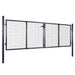 Mesh Garden Gate Galvanised Steel 289x100 Cm Grey Oattlt