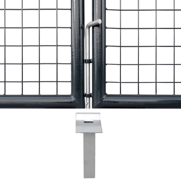 Mesh Garden Gate Galvanised Steel 289x100 Cm Grey Oattlt