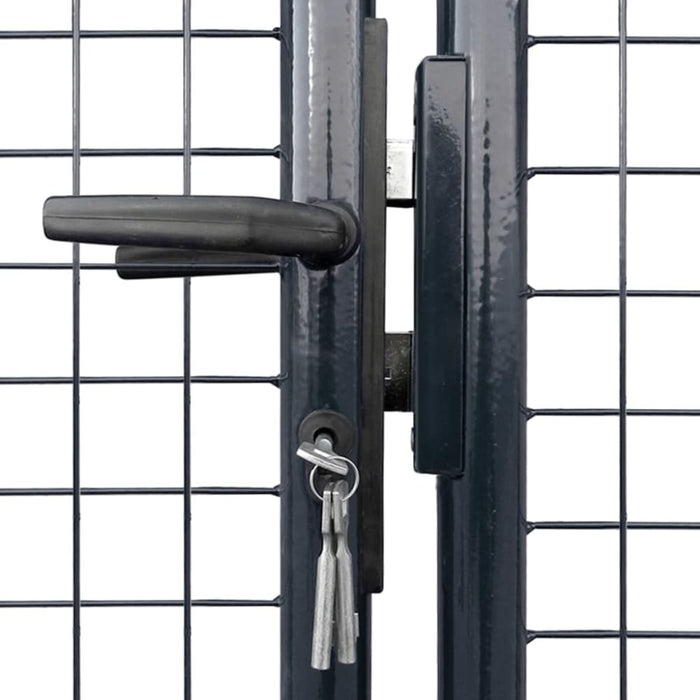 Mesh Garden Gate Galvanised Steel 289x100 Cm Grey Oattlt