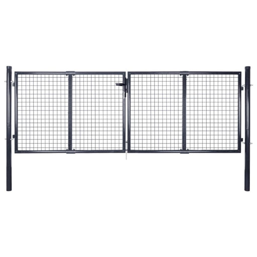 Mesh Garden Gate Galvanised Steel 289x100 Cm Grey Oattlt