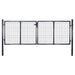 Mesh Garden Gate Galvanised Steel 289x100 Cm Grey Oattlt