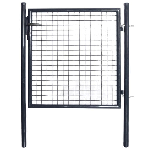 Mesh Garden Gate Galvanised Steel 85.5x100 Cm Grey Oattlk