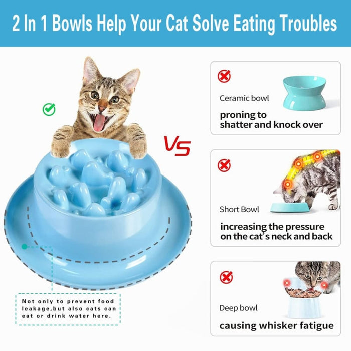 No Mess Durable Pet Slow Feeder Food Bowl For Kitten Puppy