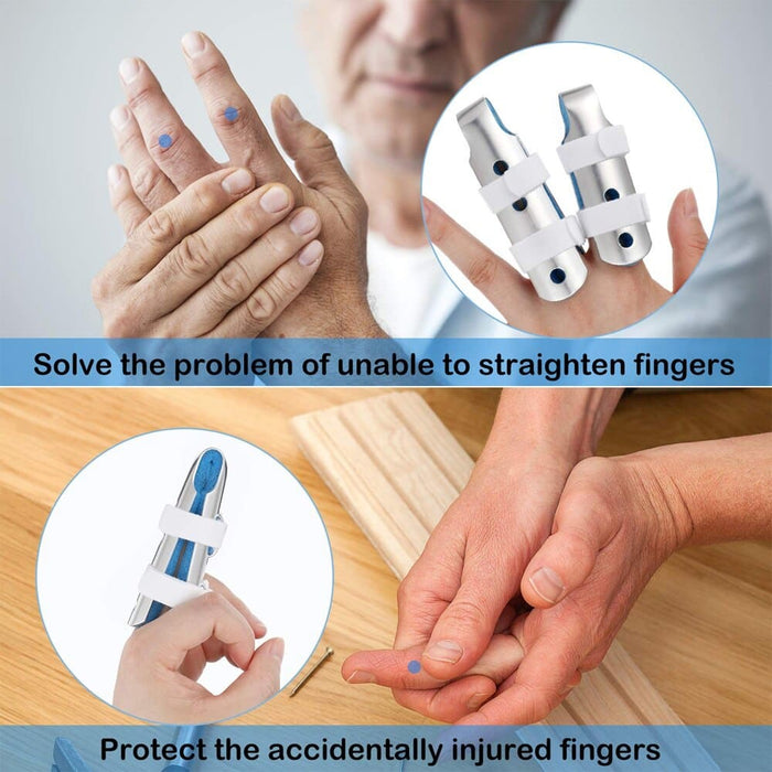 1pc Metal Finger Straightening Splint Brace For Broken