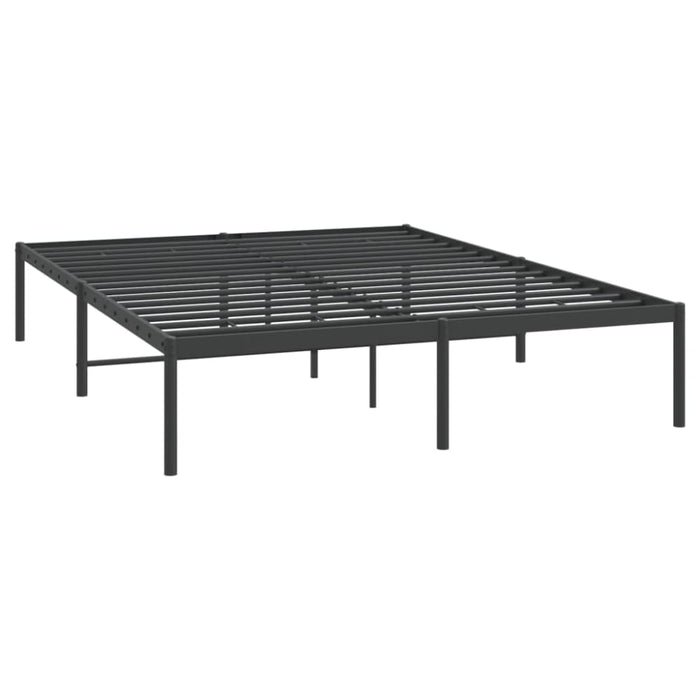 Metal Bed Frame Black 153x203 Cm Queen Tpbnan
