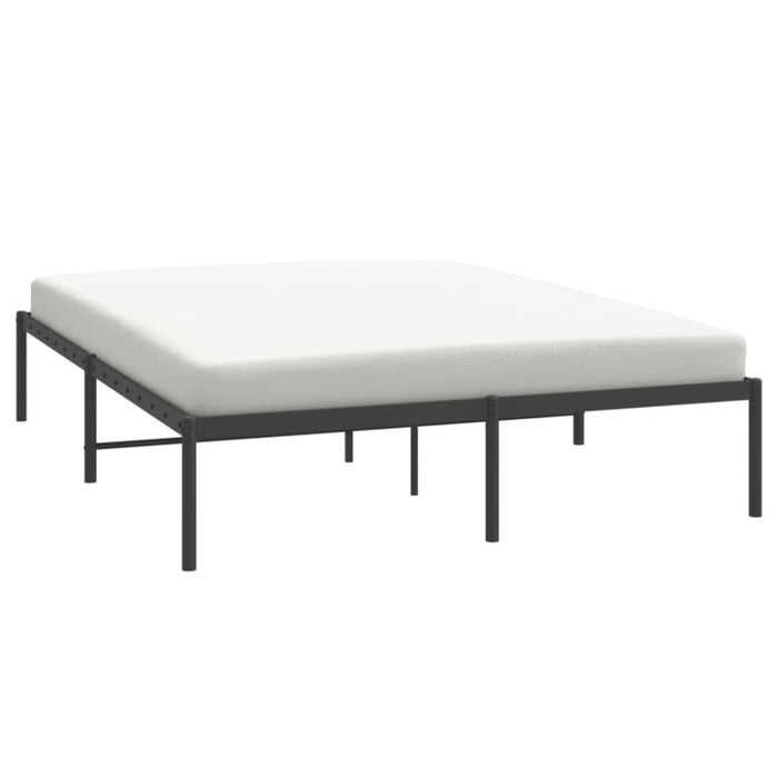 Metal Bed Frame Black 153x203 Cm Queen Tpbnan
