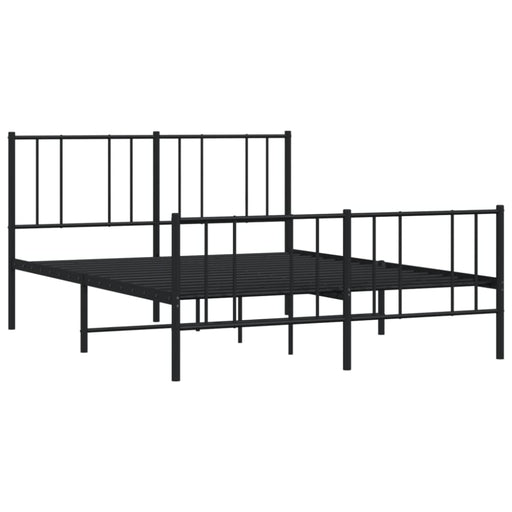 Metal Bed Frame With Headboard And Footboard Black 153x203