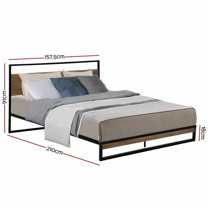 Metal Bed Frame Queen Size Mattress Base Platform