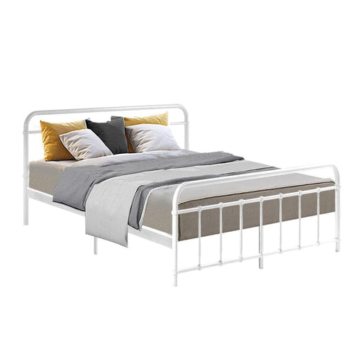 Metal Bed Frame Queen Size Platform Foundation Mattress