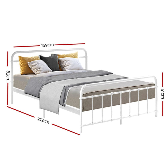 Metal Bed Frame Queen Size Platform Foundation Mattress