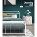 Metal Bed Frame Queen Size Platform Foundation Mattress