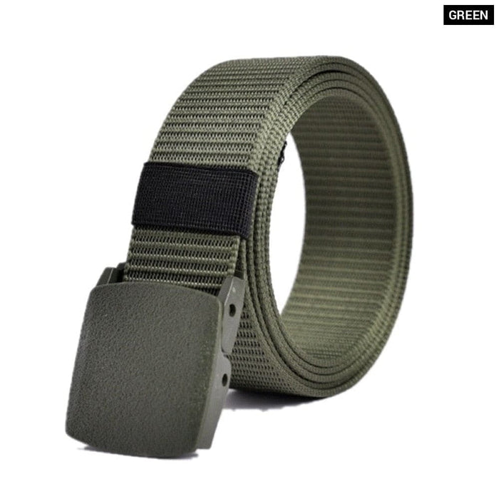 Men Non Metal Plastic Steel Buckle Belt Outdoor All Match