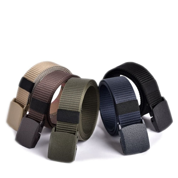 Men Non Metal Plastic Steel Buckle Belt Outdoor All Match