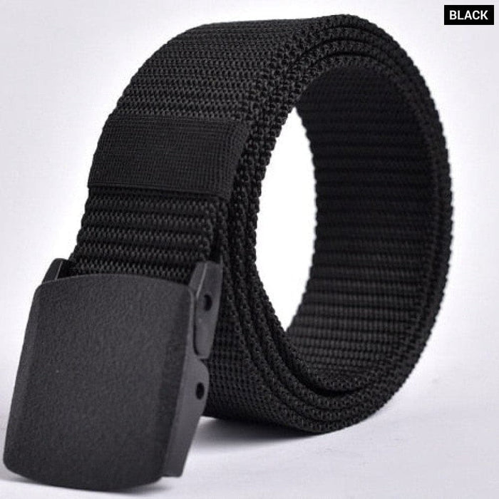 Men Non Metal Plastic Steel Buckle Belt Outdoor All Match