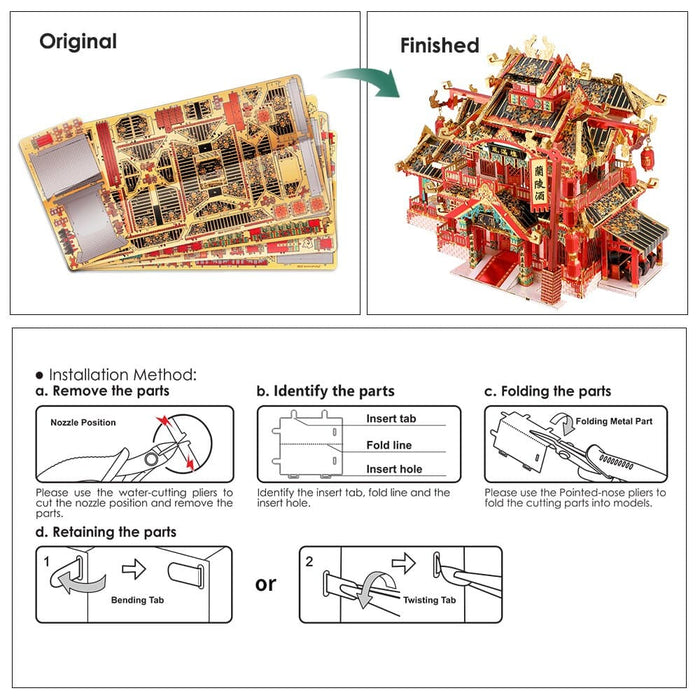 3d Metal Puzzle for Adult Chinese Style Building Kits Diy