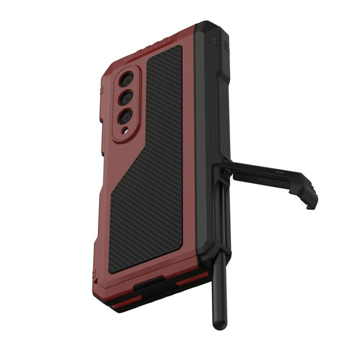 Metal Shockproof Waterproof Phone Case With Folding Holder