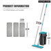 Wet Microfiber Squeeze Mops With Bucket For Wash Floor Home