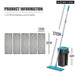 Wet Microfiber Squeeze Mops With Bucket For Wash Floor Home