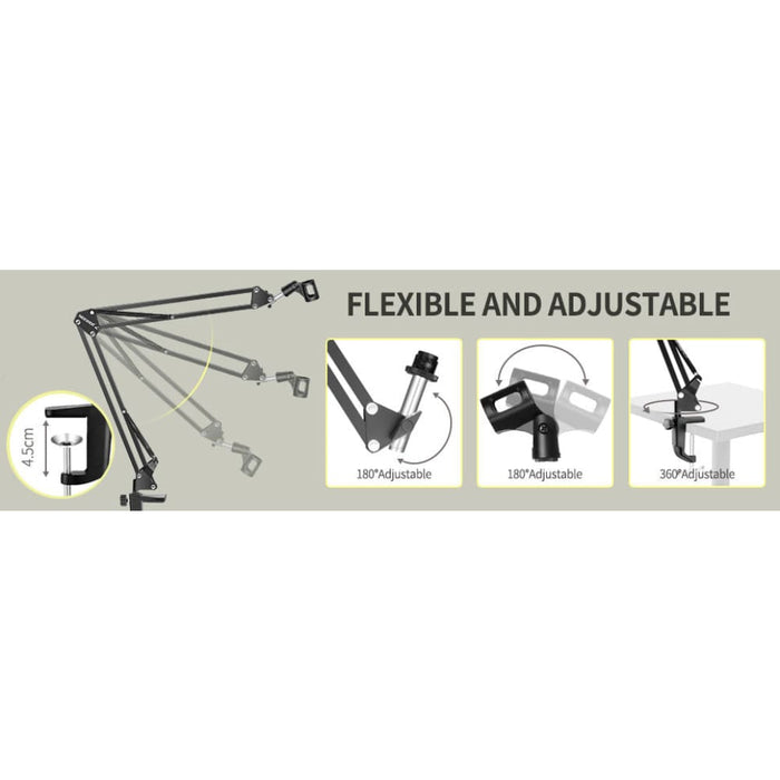 Microphone Radio Broadcasting Stand With 3/8t o 5/8 Screw