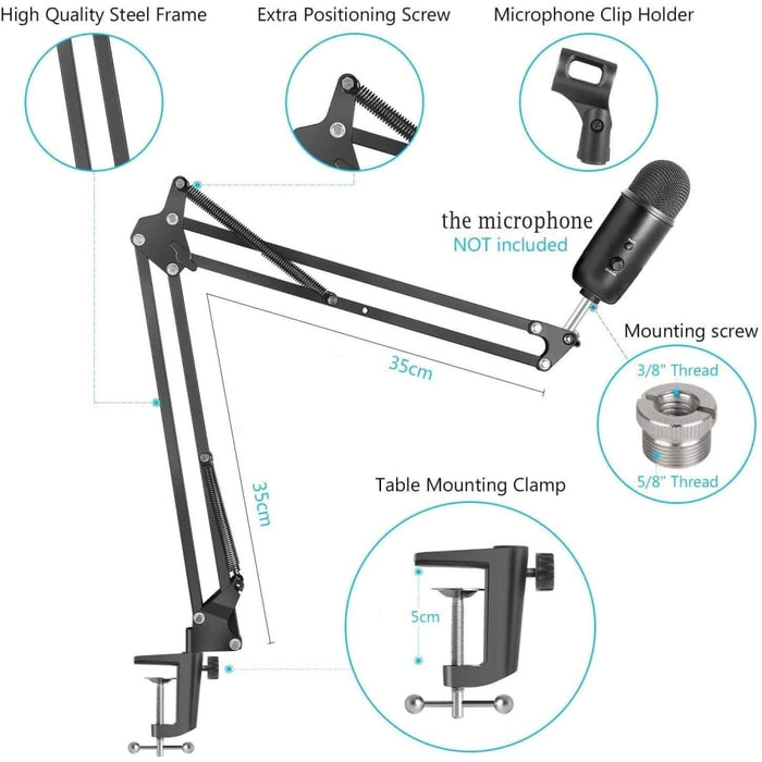 Microphone Radio Broadcasting Stand With 3/8t o 5/8 Screw