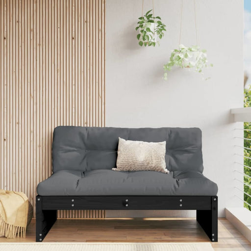 Middle Sofa Black 120x80 Cm Solid Wood Pine Nxpilx