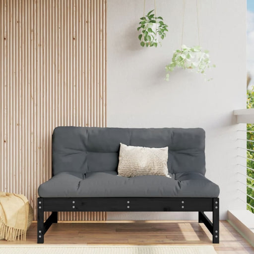 Middle Sofa Black 120x80 Cm Solid Wood Pine Nxpita