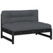 Middle Sofa Black 120x80 Cm Solid Wood Pine Nxpita