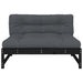 Middle Sofa Black 120x80 Cm Solid Wood Pine Nxpita