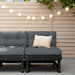 Middle Sofa With Cushions Black Solid Wood Pine Nxpatt