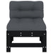 Middle Sofa With Cushions Black Solid Wood Pine Nxplla