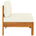 Middle Sofas 2 Pcs With Cream White Cushions Solid Acacia