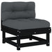 Middle Sofas With Cushions 2 Pcs Black Solid Wood Pine