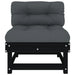 Middle Sofas With Cushions 2 Pcs Black Solid Wood Pine