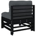 Middle Sofas With Cushions 2 Pcs Black Solid Wood Pine