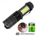 Mini Rechargeable Led Flashlight Use Xpe Cob Lamp Bead