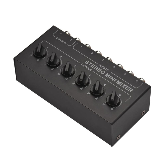 Mini Stereo 6 Channel Passive Mixer Rca Portable Audio In 2