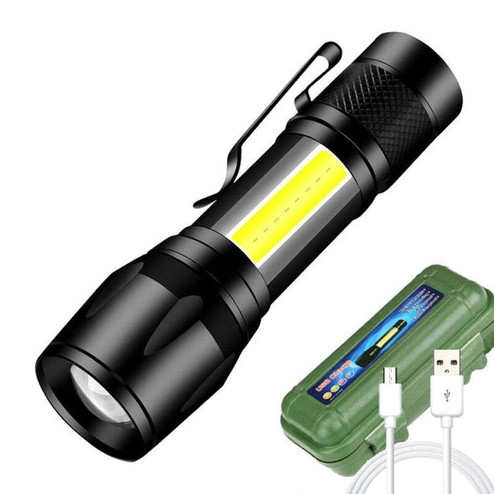 Mini Torch Led Rechargeable Flashlight Portable Usb