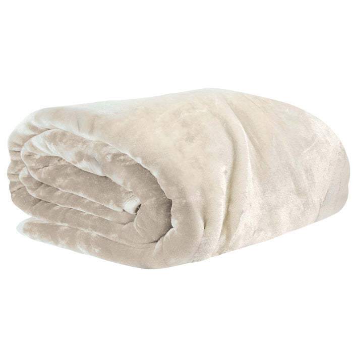 Xl Double-Sided Oversized Faux Mink Blanket 305X305Cm Beige